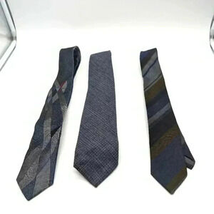 3 Blue Vintage Ties Austin Reed, Bonjour, Ernst Nizam
